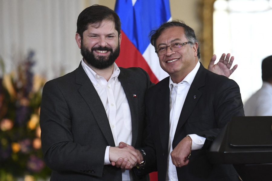 Gabriel Boric y Gustavo Petro Foto AFP