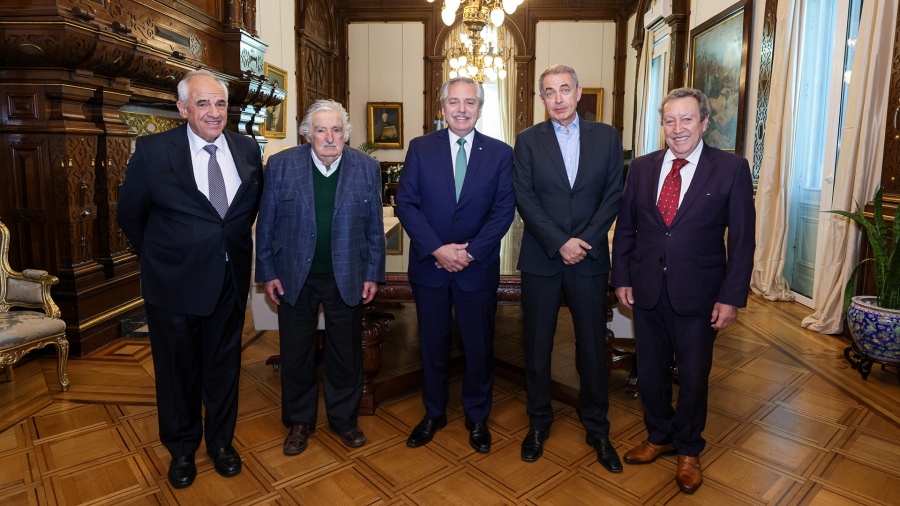 Samper y Mujica visitaron a Alberto Fernndez Foto Presidencia