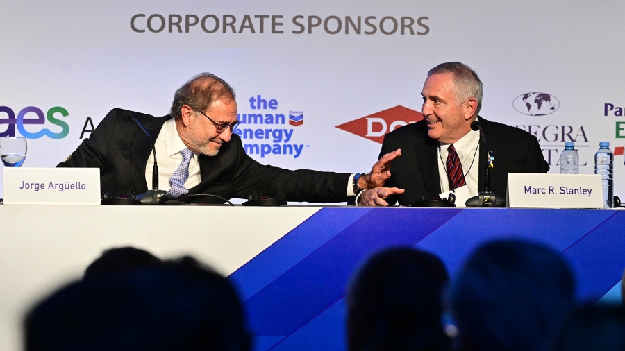 El canciller Jorge Arguello y Marc Stanley en el Cosnejo de las Amricas Foto Victoria Gesualdi