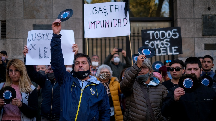 Uno de los pedidos de justicia por el asesinato de Gatti Foto Diego Izquierdo