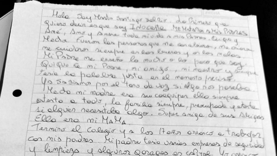 La carta donde Del Ro clama inocencia