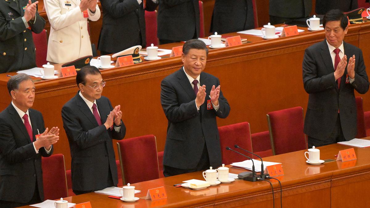 Xi Jinping durante el cierre de un congreso Foto AFP