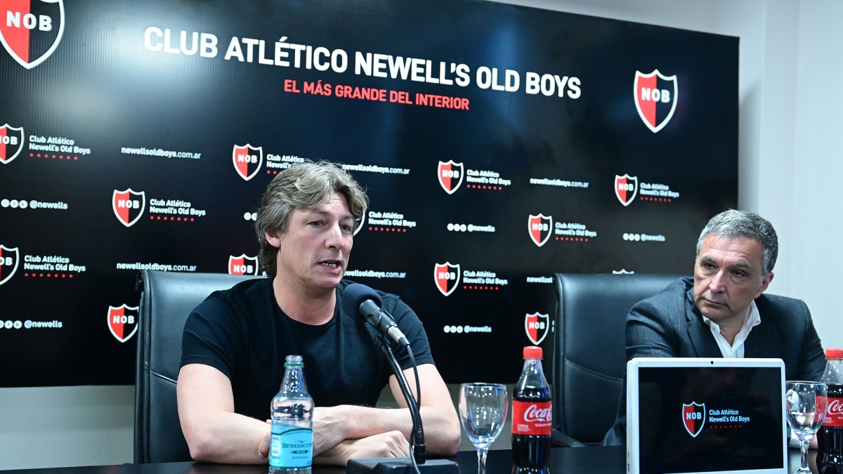 Gabriel Heinze en su presentacin como nuevo DT de Newells Foto Sebastin Granate 