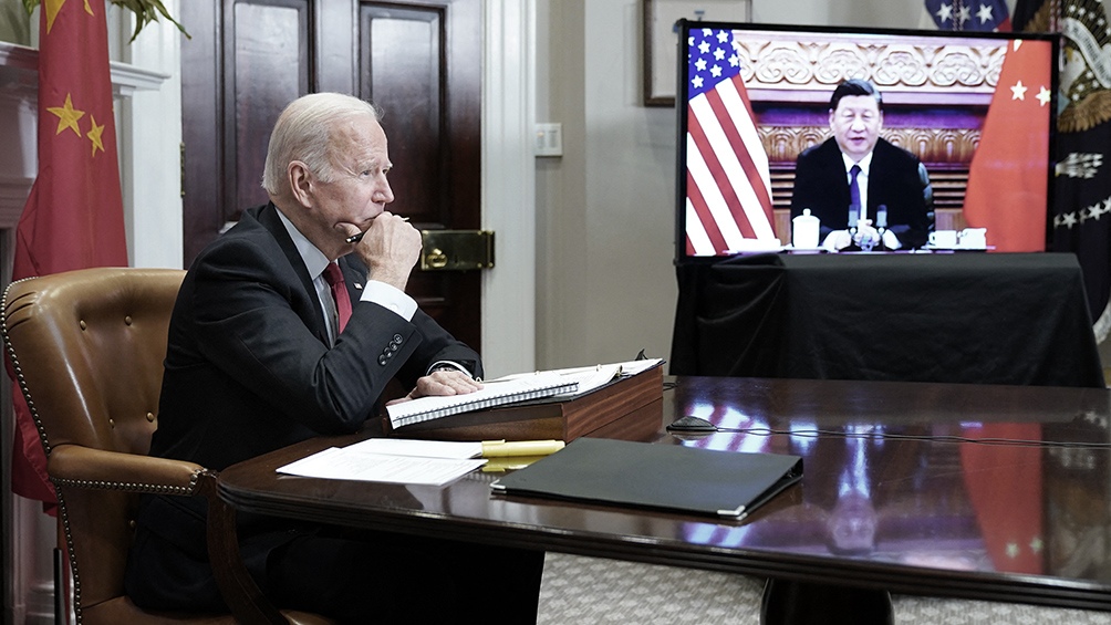 Los dos lderes mantuvieron cinco reuniones telefnicas o por videoconferencia pero esta es su primera presencial Foto AFP