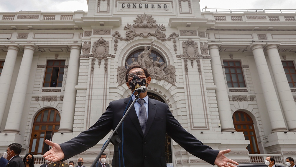 Vizcarra mantuvo una relacin muy conflictiva con dos congresos distintos hasta ser destituido Foto AFP