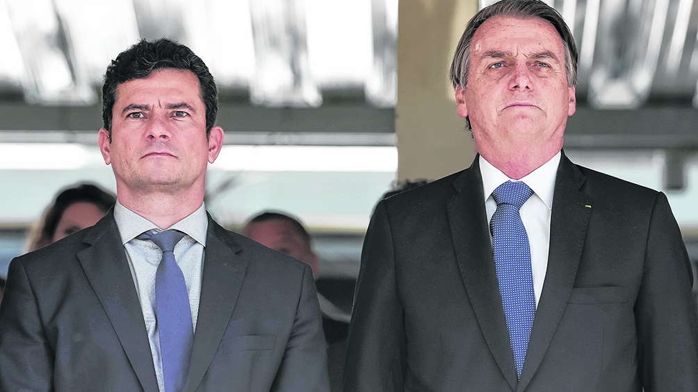 Sergio Moro cuando era ministro de Jair Bolsonaro