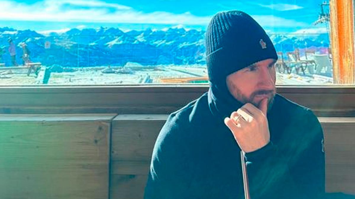 Lionel Messi durante sus vacaciones en los Alpes Suizos Foto IG leomessi