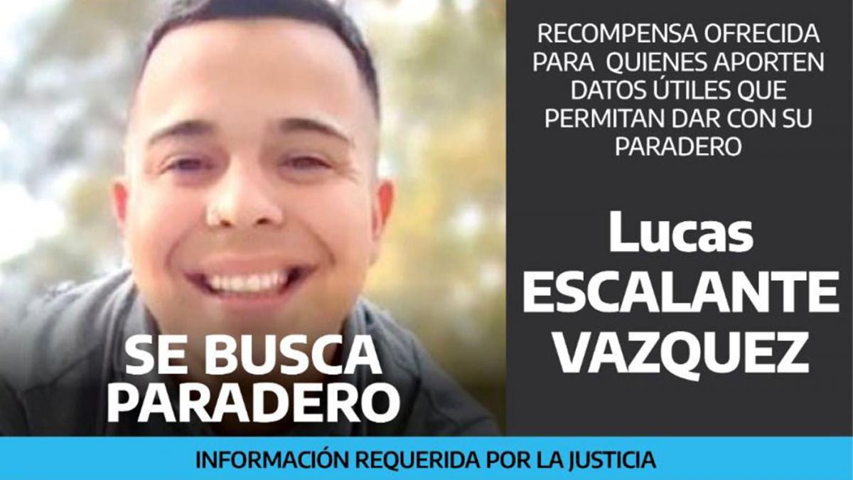 Lucas Escalante an es buscado y ofrecen recompensa