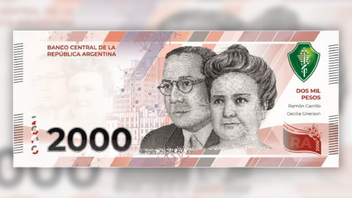 Cecilia Grierson y Ramn Carrillo pilares de la salud pblica en la Argentina ilustrarn el anverso del nuevo billete Foto Prensa BCRA