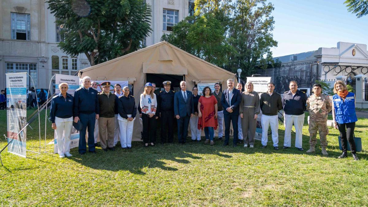 Desde la instalacin del centro desde hace dos semanas se aplicaron ms de 700 dosis Foto Prensa Min de Defensa