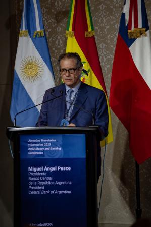 Miguel Pesce disert durante el cierre de las Jornadas Monetarias y Bancarias 2023 Foto Prensa BCRA