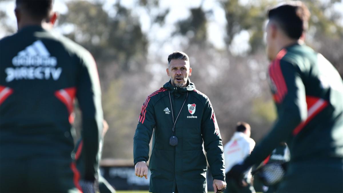 Demichelis en el entrenamiento RiverPlate 