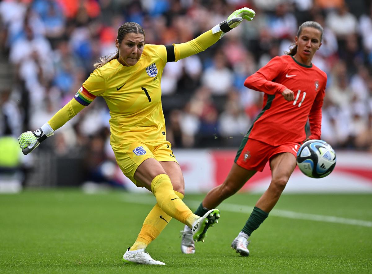 Earps en accin con la camiseta de Inglaterra en la Copa del Mundo Femenina 2023 Foto AFP