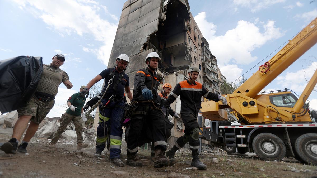 Varios pisos del edificio quedaron destruidos Foto AFP