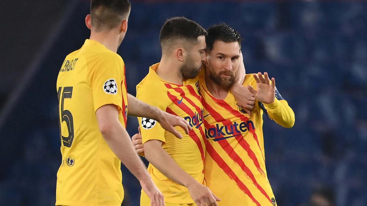 Alba y Messi en tiempos de Barcelona Foto AFP