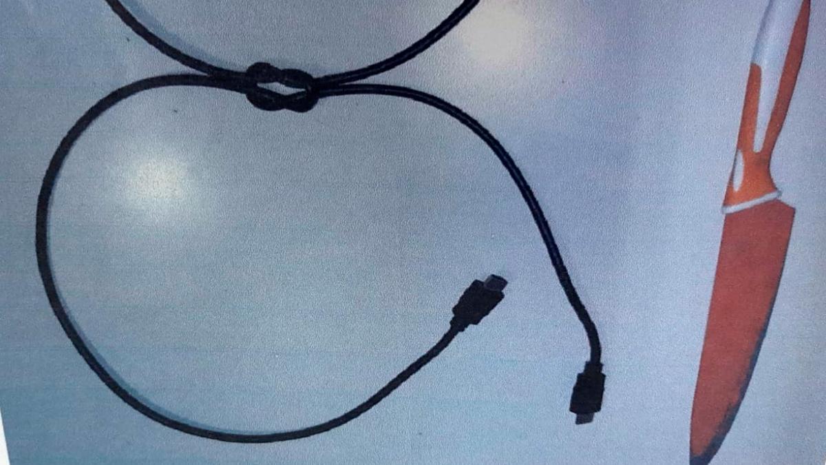 El cable de HDMI con el que el delincuente ahorc al programador