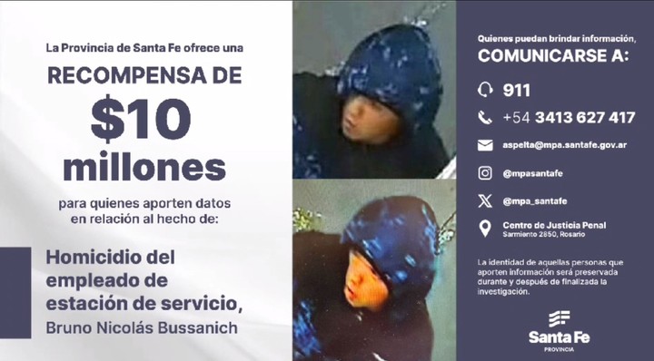 El gobierno de Santa Fe ofreció una recompensa de 10 millones de pesos por datos del asesino del playero