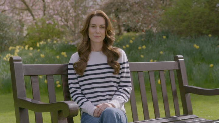 Kate Middleton, en el video en el que reveló que tenía cáncer, en marzo. Foto: REUTERS  