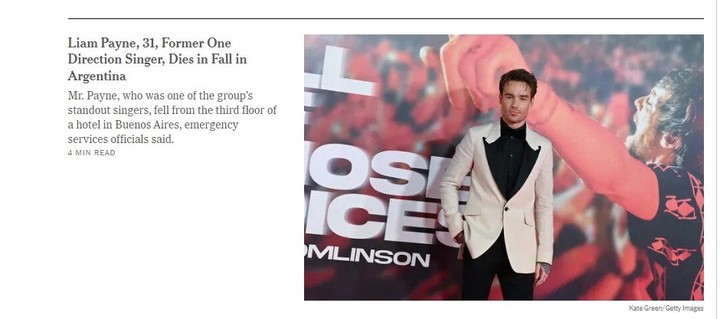 The New York Times señaló que Liam Payne  "era uno de los miembros (de One Direction) más destacados del grupo".