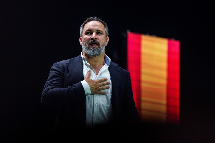 Santiago Abascal, líder del partido de extrema derecha de España Vox. Foto: AP  