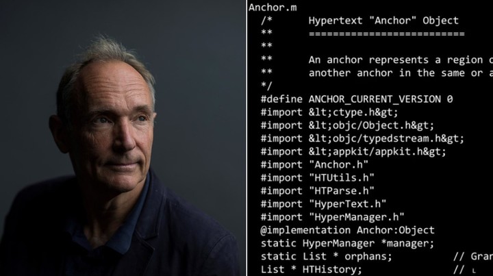 Tim Berners-Lee y el código de la World Wide Web./ Foto Sotheby's.