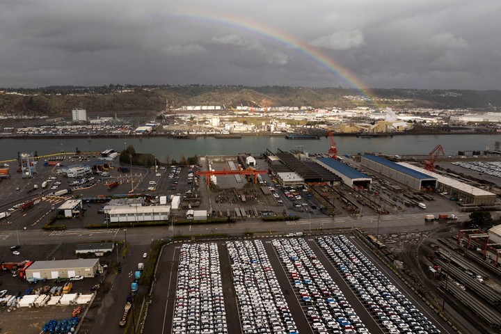 Vehículos Kia en el Puerto de Tacoma, Washington. Foto Bloomberg