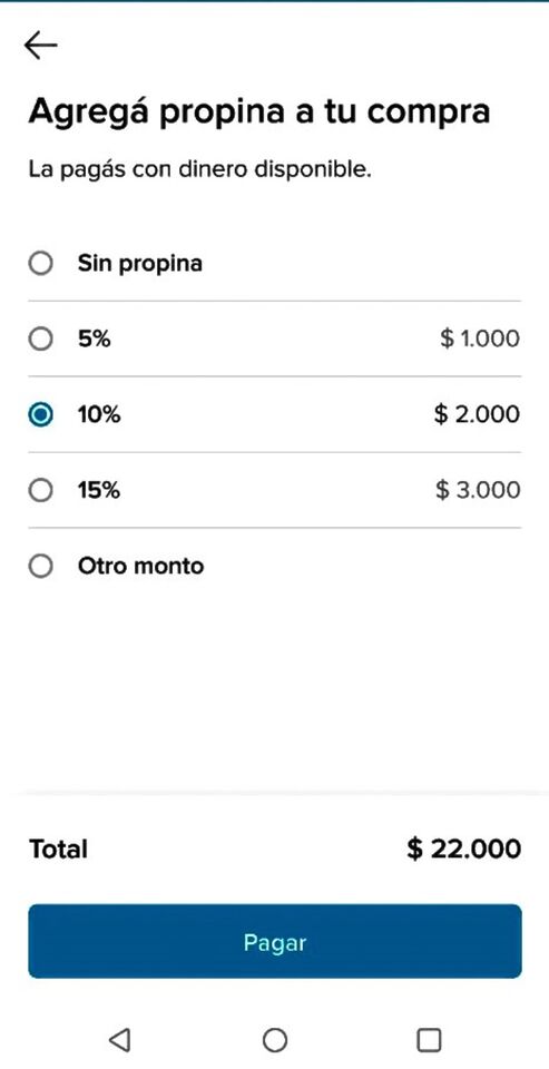Las opciones que brinda Mercado Pago.