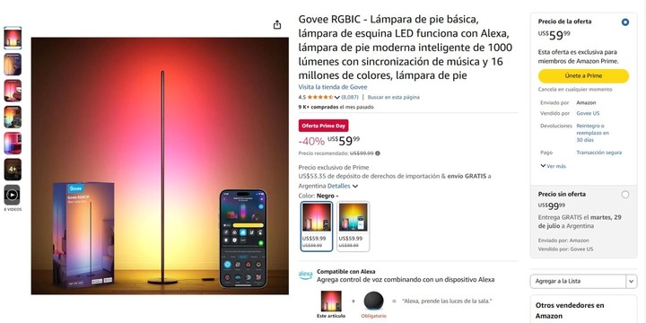 Comprar productos del Prime Day de Amazon desde Argentina.