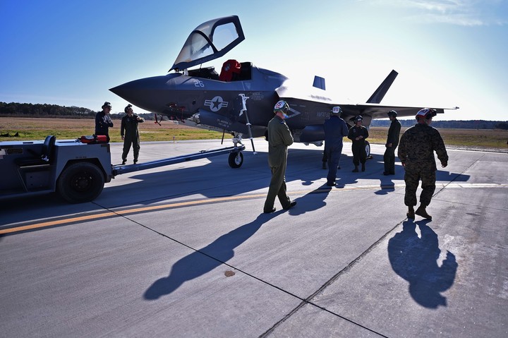 El modelo F-35B Lightning II en una sesión de entrenamiento. (Foto: AFP)