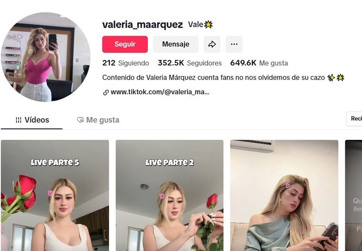 Valeria Marquez, la tiktoker asesinada durante un vivo. 