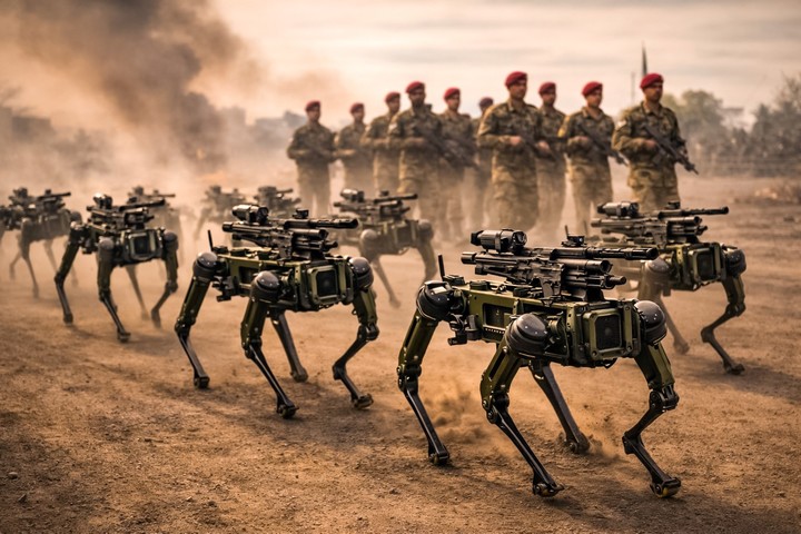 Un ejército de perros robotizados que despejan el campo.