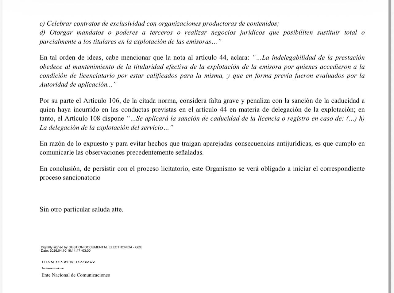 Qué dice la resolución del ENACOM que frena la privatización de los medios públicos porteños