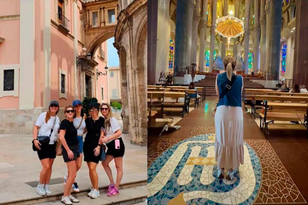 Una "deslomada" en Madrid: las fotos que confirman el viaje de Bettina Angeletti, la esposa de Adorni, con "las mamis del cole"