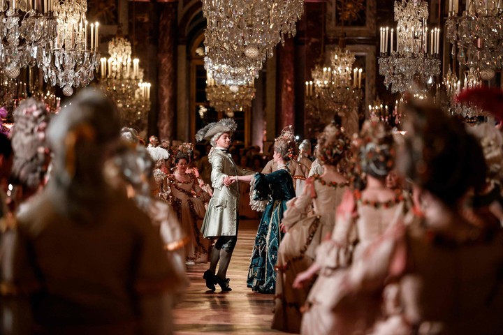 Recreación de la fiesta del casamiento real de María Antonieta y Luis XVI. Foto: Ludovic Marin / AFP