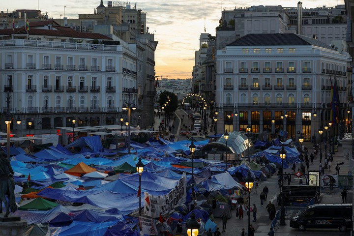Acampada en la Puerta del Sol. Foto: Reuters